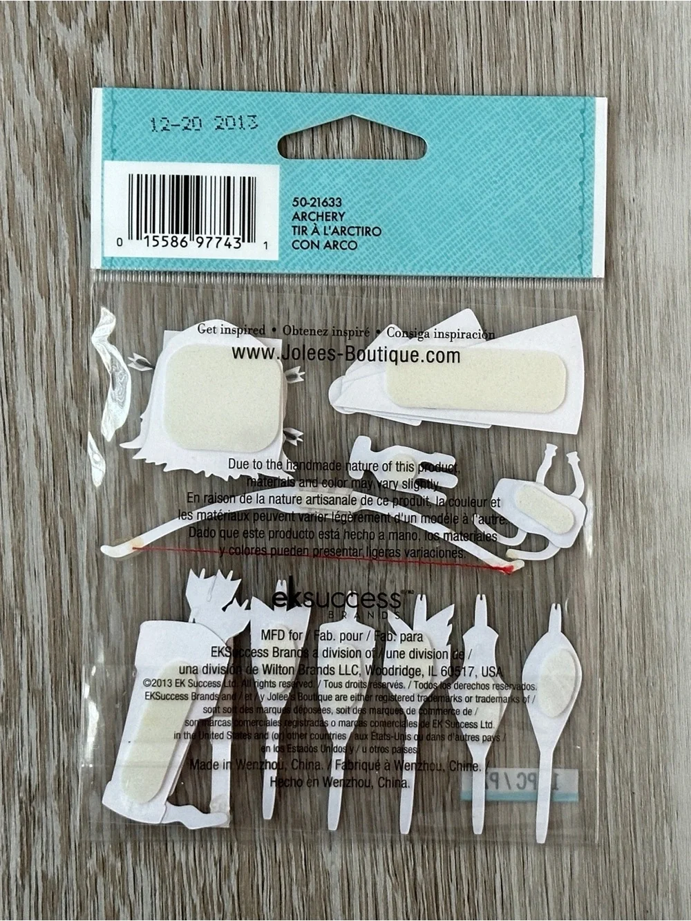 NWT Jolee’s Boutique Archery 3D Stickers Embellishments Scrapbooking etc